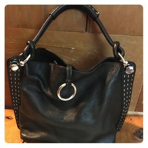 BCBG Max Azria brown leather bucket bag